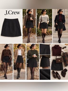 J. Crew Black Wool Skirt 12